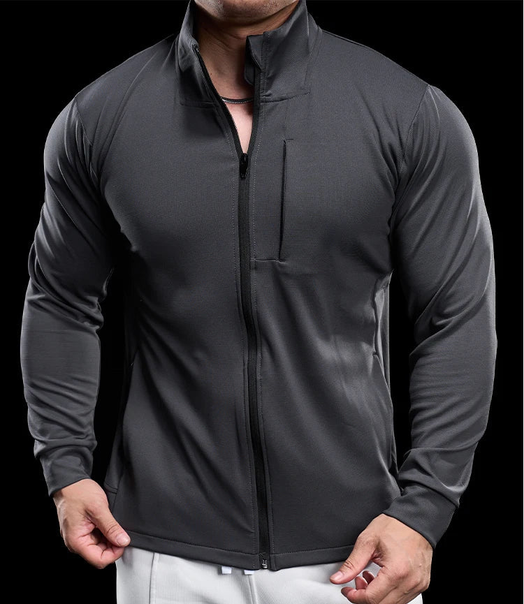 Men Running Jackets Gym Zipper Sport Jacke Jogging Training Quick-drying Fitness Sweatshirt Outdoor Casual Running Sportswear