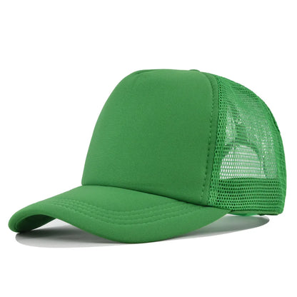 Fashion Unisex Plain Baseball Cap Adjustable Trucker Flat Visor Cap Snapback Mesh Curved Men Women Casual Sun Summer Hat