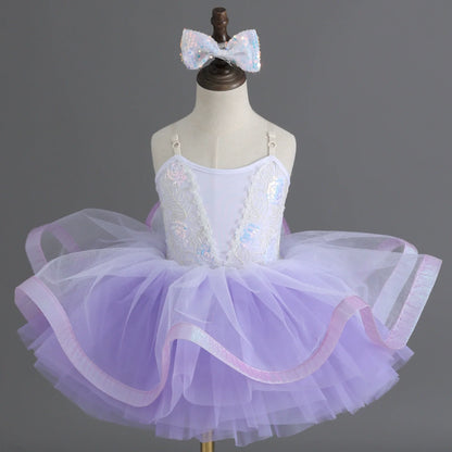 Children's Day Dance Dress Girl Ballet Princess Summer Dresses Girls Ballet Sequins Outfit Kids Clothes Vestidos Birthday Gift