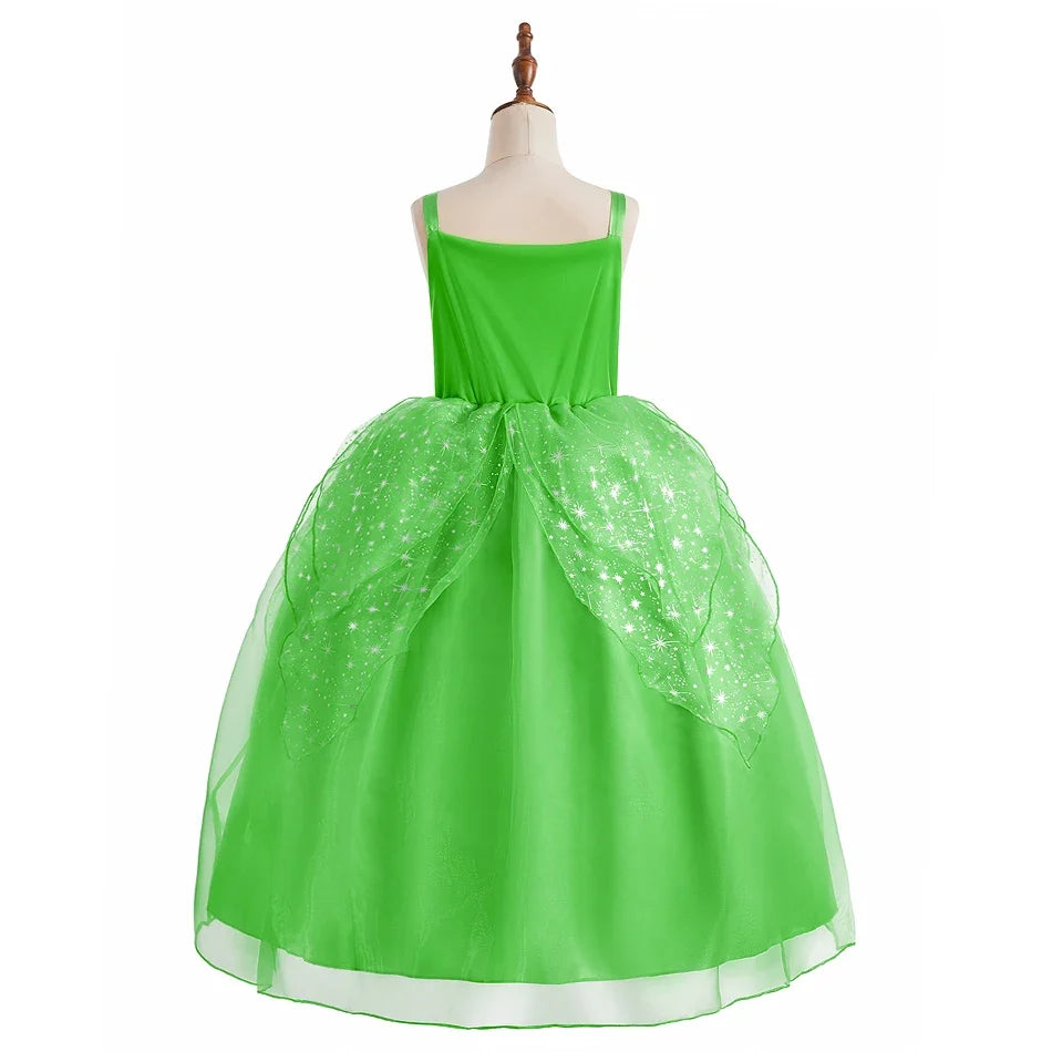 Girls Elsa Anna Dress Children Princess Carnival Dress Kids Jasmine Rapunzel Pageant Flower Disguise Birthday Cosplay Costume