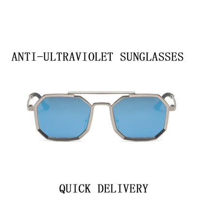 Metal Sunglasses For Men Vintage Square Sunglasses Women Trendy Luxe Fashion Sun Glasses Steampunk Shades Gafas De Sol Hombre
