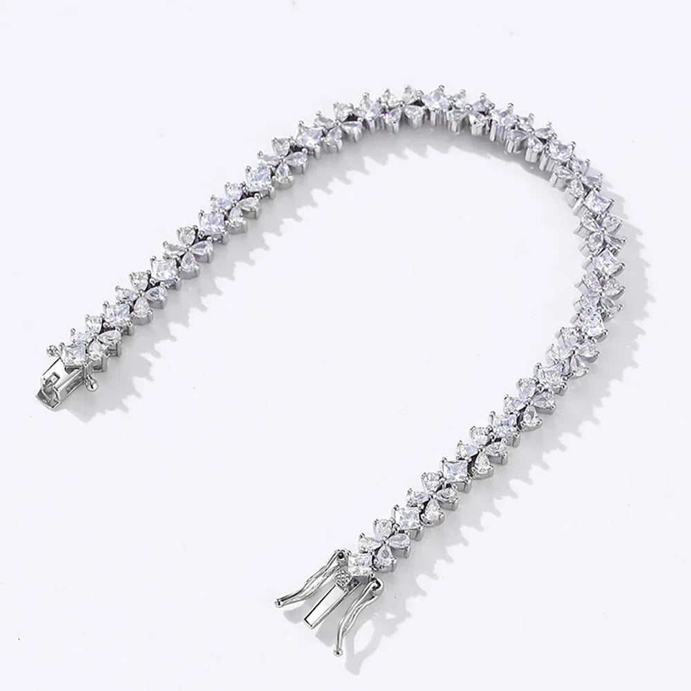 D Color Butterfly Shape Moissanite Tennis Bracelet For Women Man S925 Sterling Silver Sparkling Hand Chain Fine Jewelry