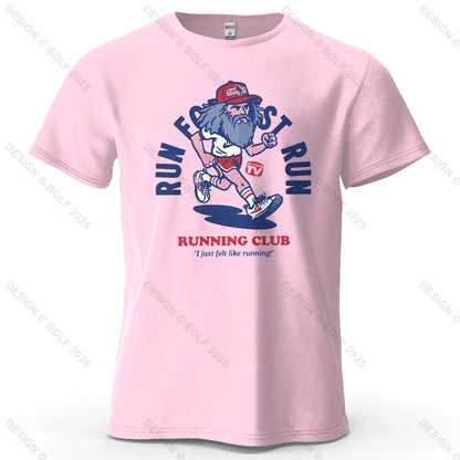 Running Club Printed Men's T-Shirt 100% Cotton Oversized Fitness Motivation Graphic Tees for Women Tops Tees Streetwear