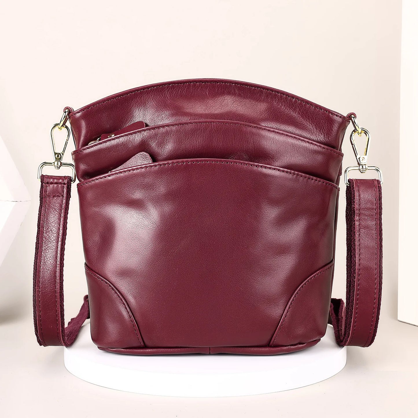 Genuine Leather Women Messenger Bags Cow Leather Crossbody Shoulder Bag Small Female Handbags Capacity Phone Bag for Girls
