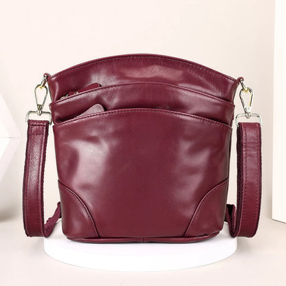Genuine Leather Women Messenger Bags Cow Leather Crossbody Shoulder Bag Small Female Handbags Capacity Phone Bag for Girls