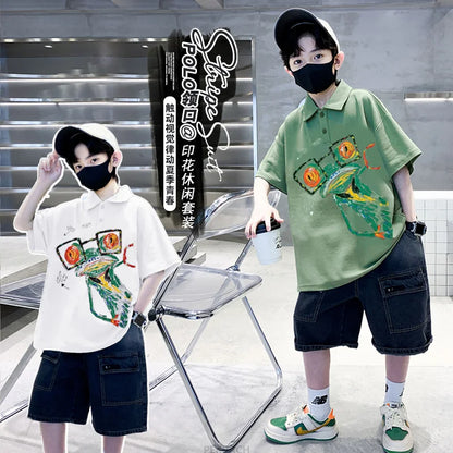 Teen Boys Clothing Sets Summer Big Size New Casual Outfits Kids Tracksuit For Boys Sport Suit Children Clothes 8 9 10 12 14 Year