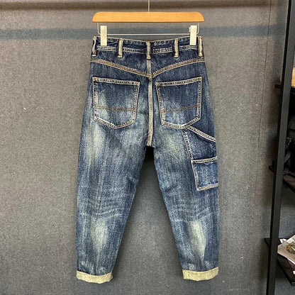 Autumn and Spring Fashion Trend American Vintage Straight Leg Denim Pants for Men Casual Loose Comfortable High Quality Pants