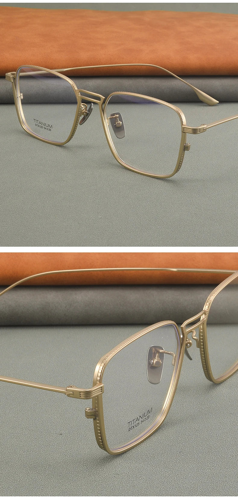 Ultralight Pure Titanium Frames Business Retro Square Men's Reading Glasses Anti-blue Light Customized Myopia DTX125