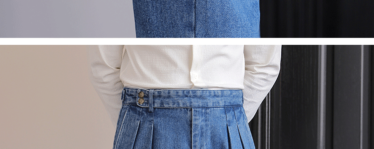 Italian Style Men's High Waist Business Neapolitan Jeans Draped Cuffed Straight Leg Western Pants Youth Trendy Wear Resistant