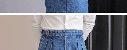 Italian Style Men's High Waist Business Neapolitan Jeans Draped Cuffed Straight Leg Western Pants Youth Trendy Wear Resistant