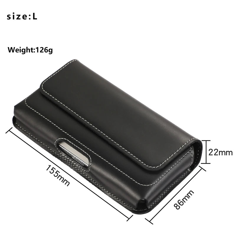 Phone Holster Belt Clip Case Holder Genuine Leather Pouch Waist Bag for Samsung S26 Ultra S26 for iPhone 17 16 15 14 13 Pro Max