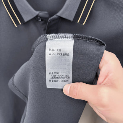 Men's Summer New Lapel Polo Shirt High Quality Casual Fashion Print Short Sleeve T-Shirt Versatile Trend Business Men's Clothing