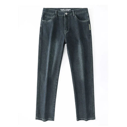 Spring and Autumn Men's Baggy Jeans Casual Straight Stretch Versatile Wide-leg Business Denim Pants Comfortable Loose Trousers