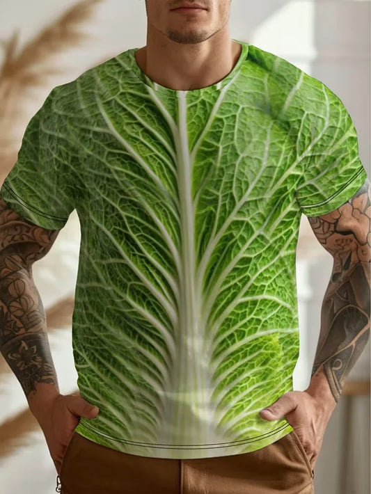 Funny Cabbage Lettuce T-Shirts Vegetable 3D Print Men Women Short Sleeve T Shirt Harajuku Y2K Tops Oversized Tees Men's Clothing