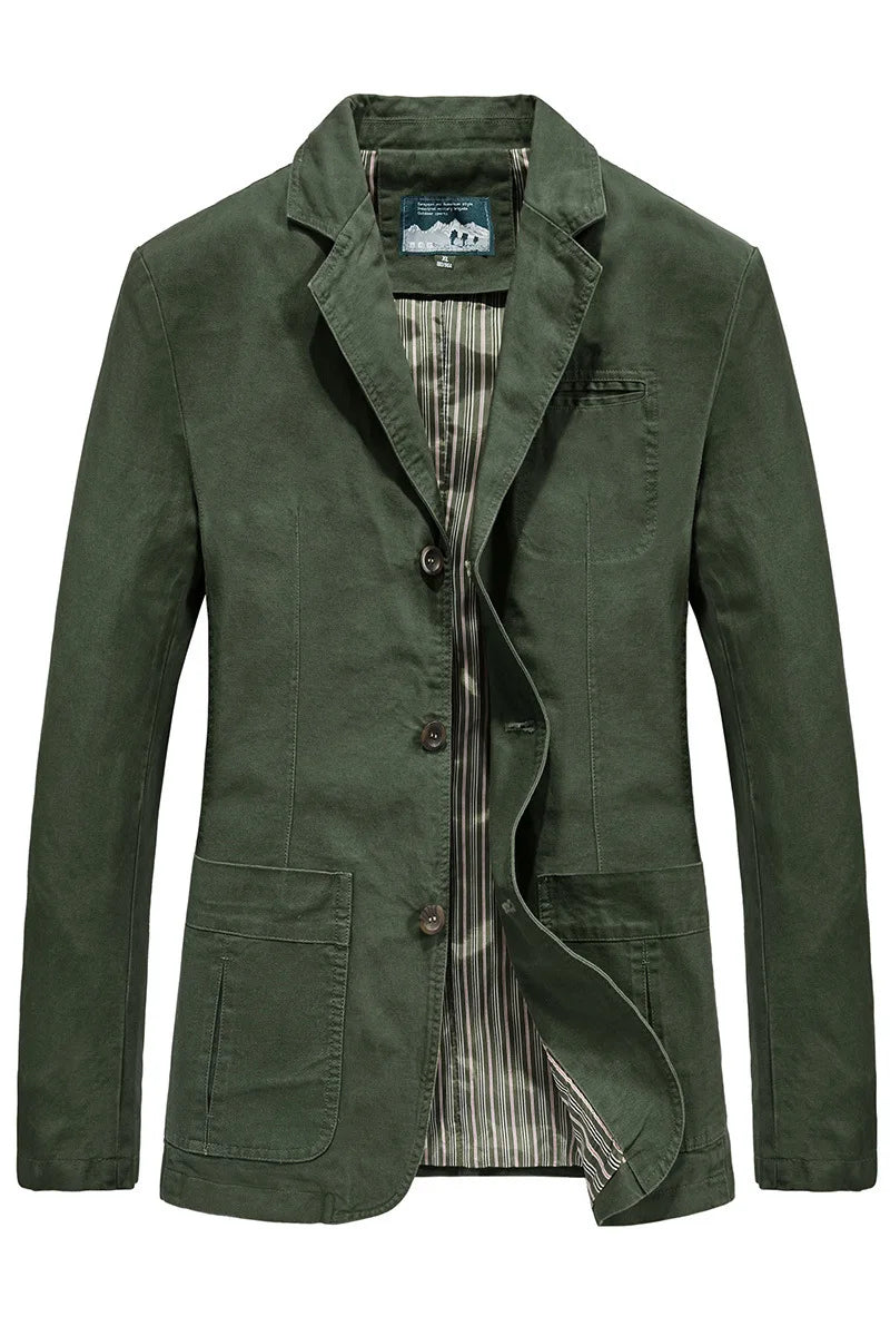 New Cotton Outdoor Comfortable Business Jacket for Men's Spring and Autumn Casual Fashion Suit for Men Blazers Jacket for Man