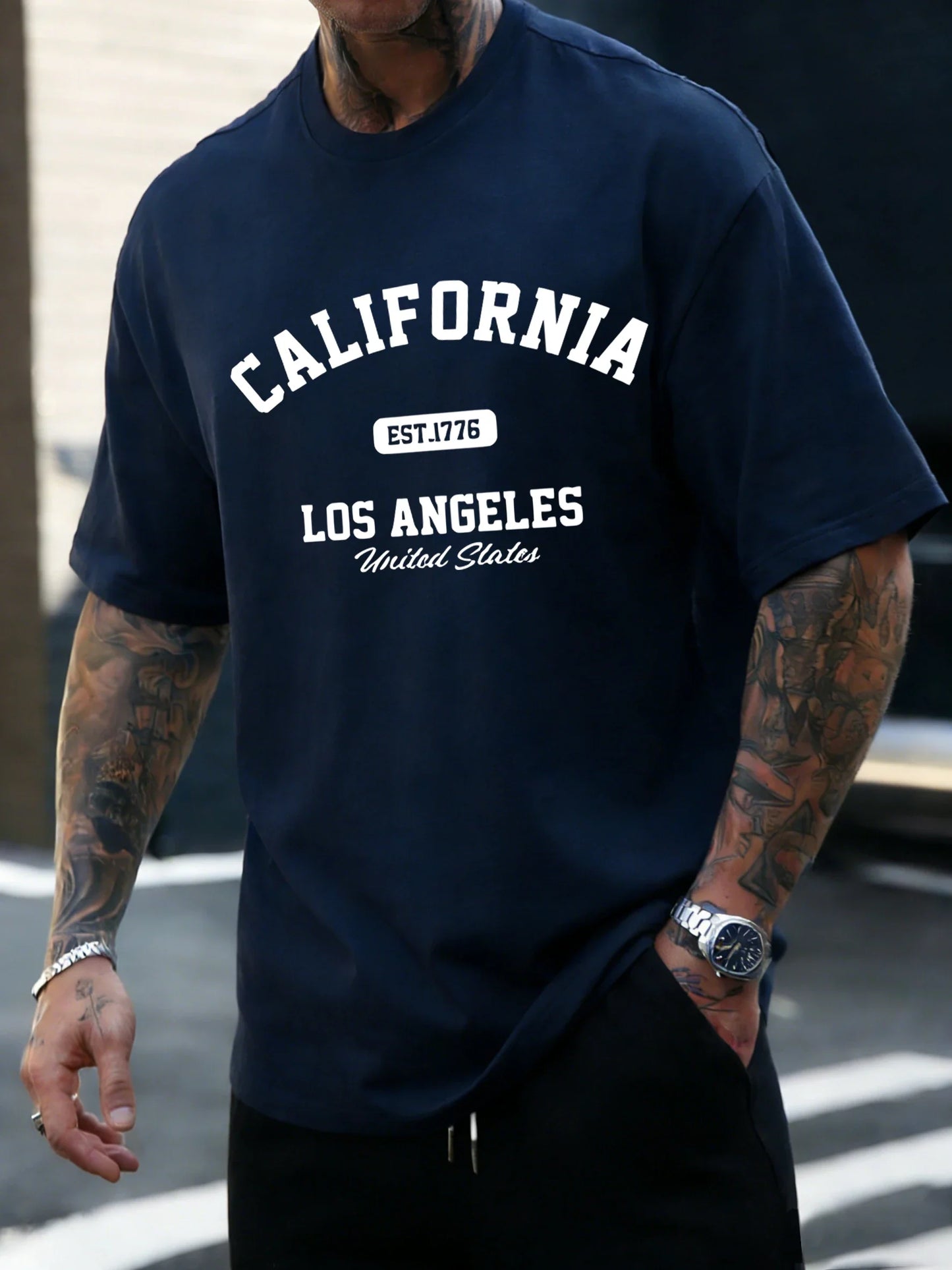 California Los Angeles Est 1776 Men T Shirts Retro Fashion Soft Short Sleeve Summer Comfortable T-Shirt Unisex Cotton Loose Top