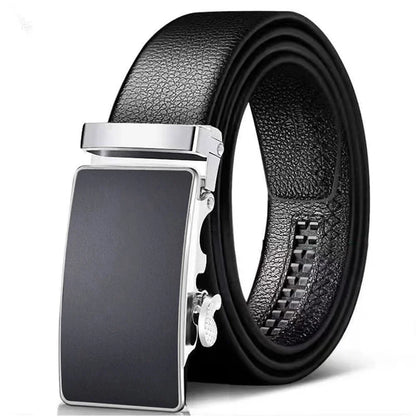 Cowhide Belt, Men's Leather Belt, Automatic Buckle, Men's Top Layer, High-End Trendy Buckle