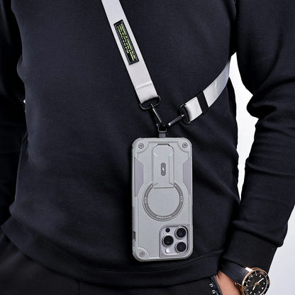 Crossbody Cool Magnetic Phone Case for iPhone 17 Pro Max 16 Plus 15 14 13 12 Lens Protection invisable Bracket for Magsafe Cover