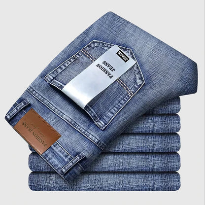2026 New Style Business Men's Jeans Casual Straight Stretch Fashion Classic Blue Black Work Pant Denim Trousers Male Clothing