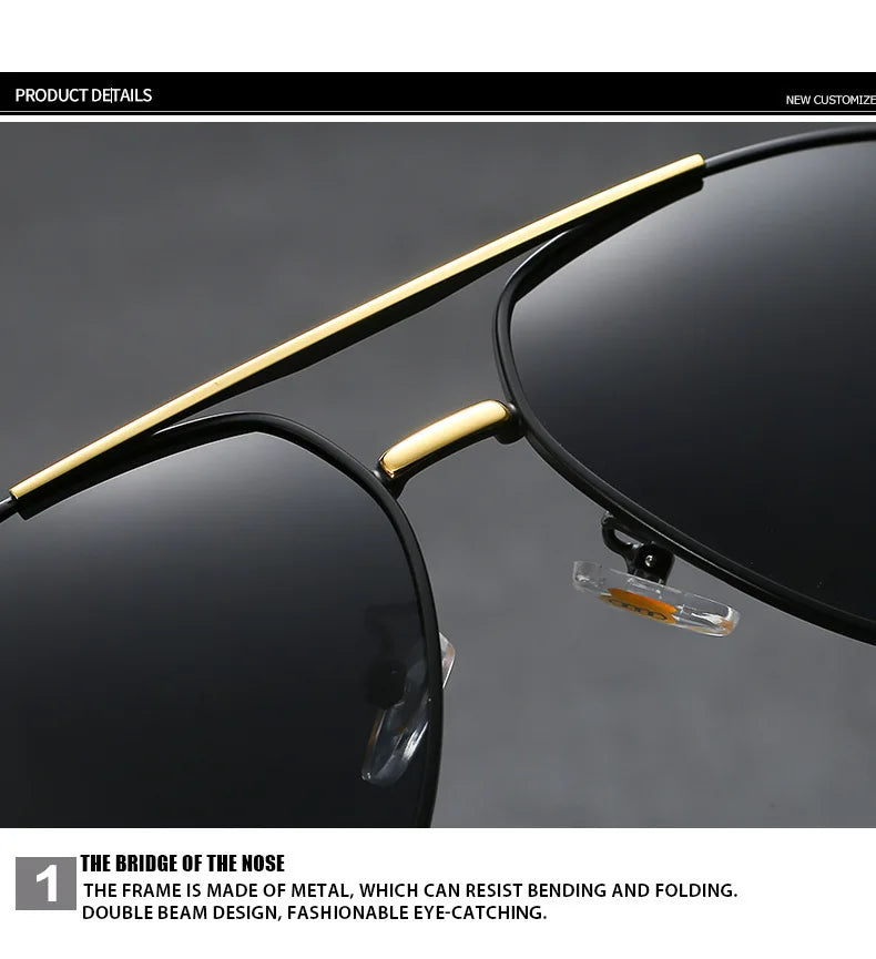 UV400 Polarized AntiGlare Retro Flight Sunglasses Glasses for Motorcycle Classic FrogEye Outdoor Glasses Men Women 558