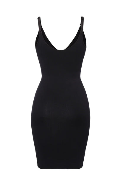Sexy Full Slip Shapewear Women Dress V Neck Bodycon Underwear Smooth Compression Body Shaper Slimming Waist Abdomen Belly Corset