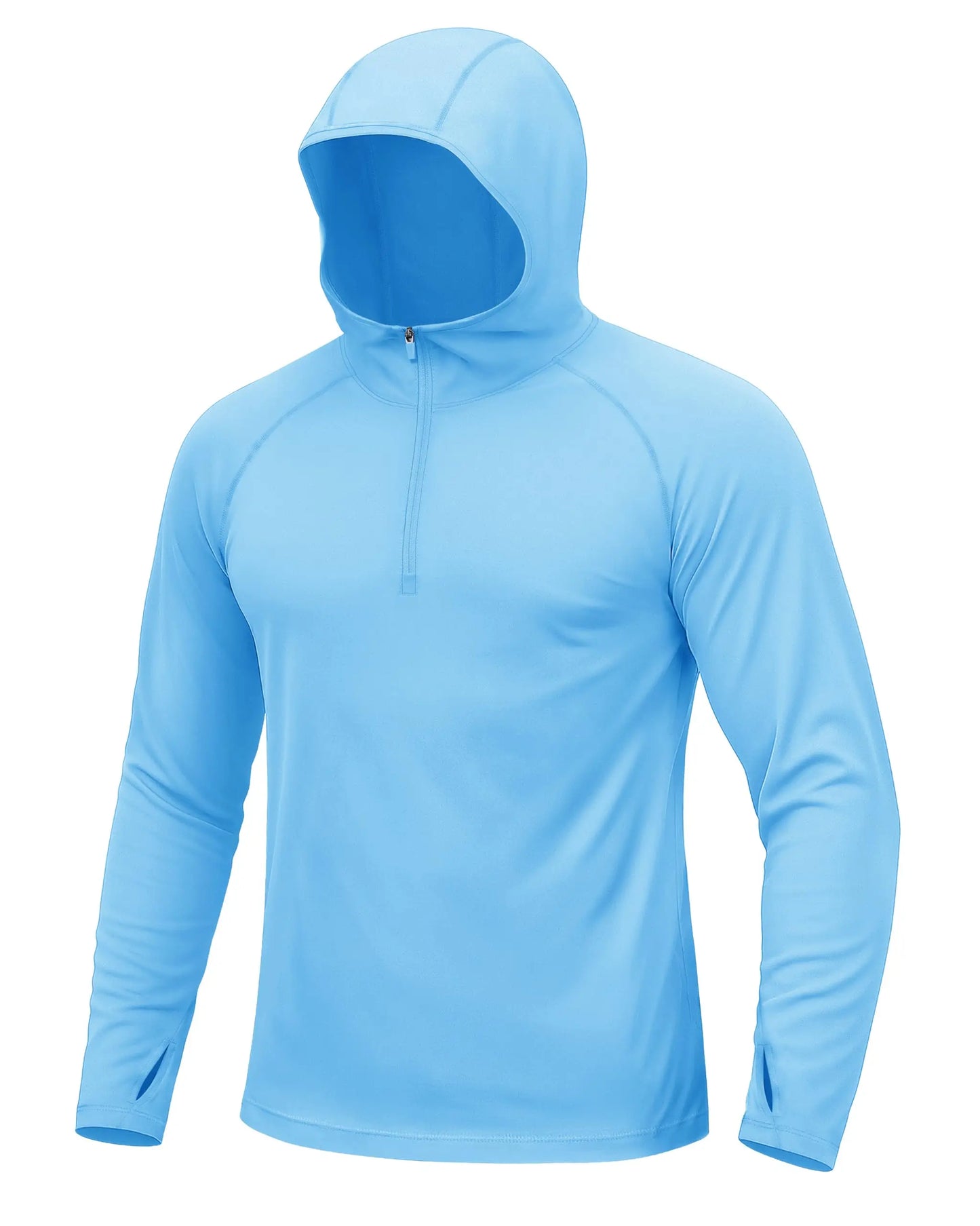 Mens 1/4 Zip UPF 50+ Shirts Sun Protection Running Surfing Athletic Shirt Lightweight Rash Guard Long Sleeve Hoodie