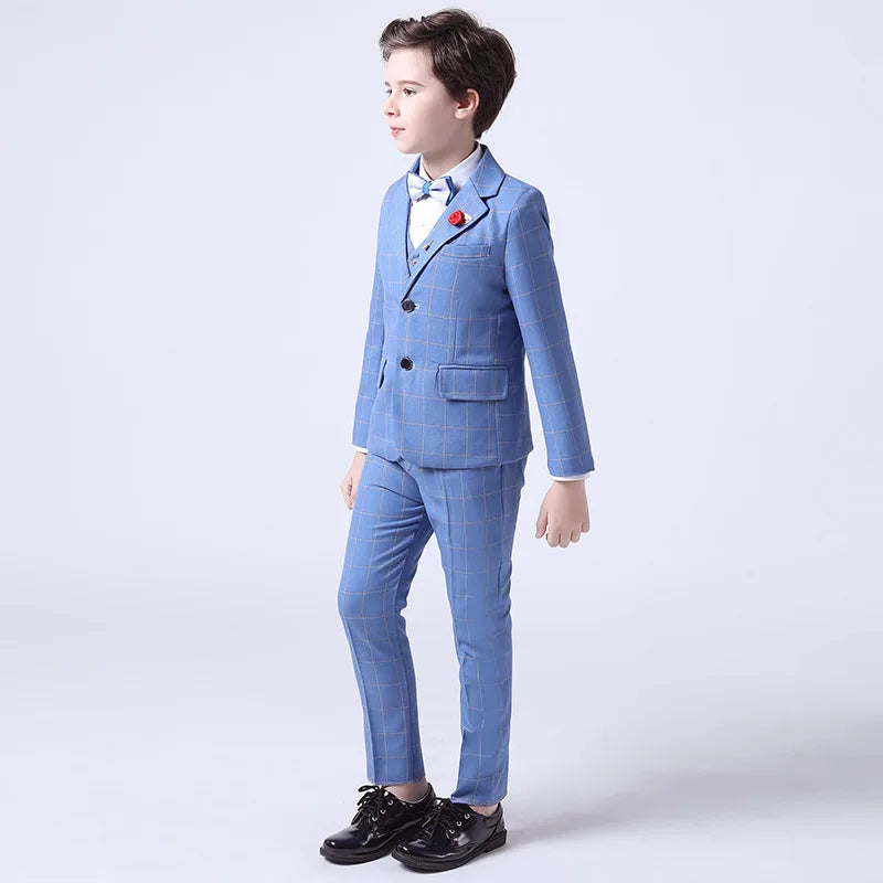 Top Quality Big Boys Suit For Wedding Teenager Kids Formal Tuxedo Dress Children Photograph Blazer Party Performance Costume