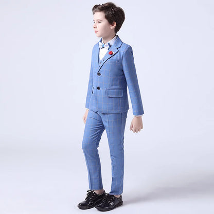 Top Quality Big Boys Suit For Wedding Teenager Kids Formal Tuxedo Dress Children Photograph Blazer Party Performance Costume