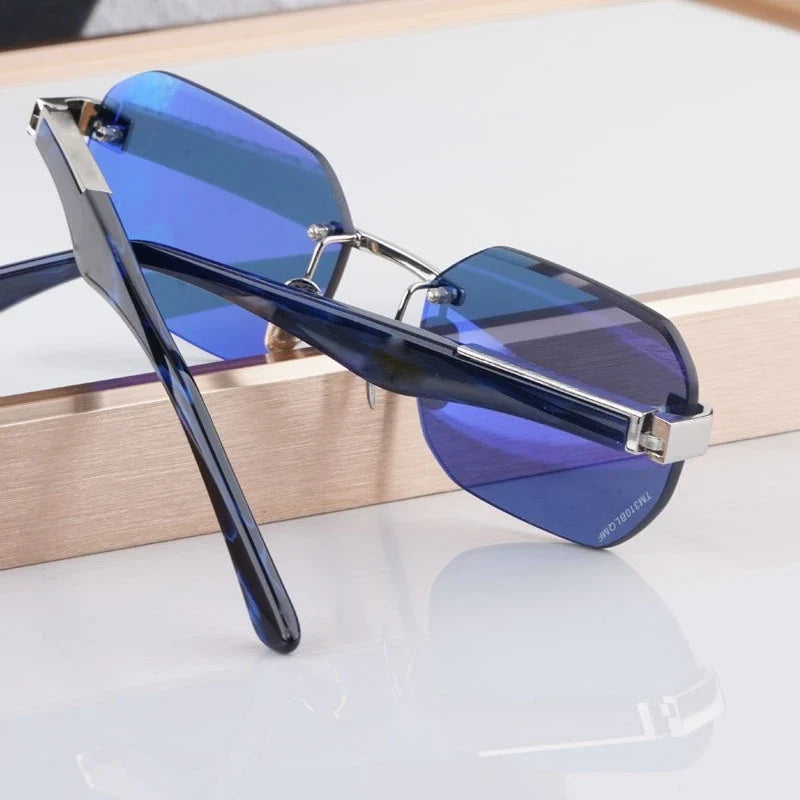 Boundless Germany Designer Sunglasses Square Men Women Alloy Acetate Luxury Brand Trendy Classical Diamond Cutting UV400 Gafas