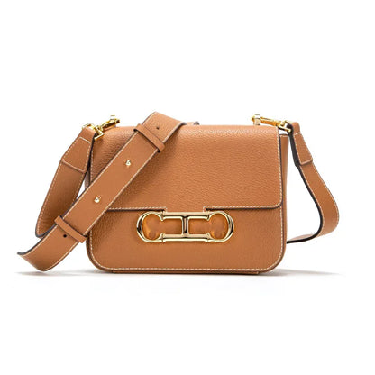 Women's Saddle Bag 2024 Autumn/Winter New Black Cow Leather Flip Small Square Bag Simple Commuter Diagonal Cross Bag