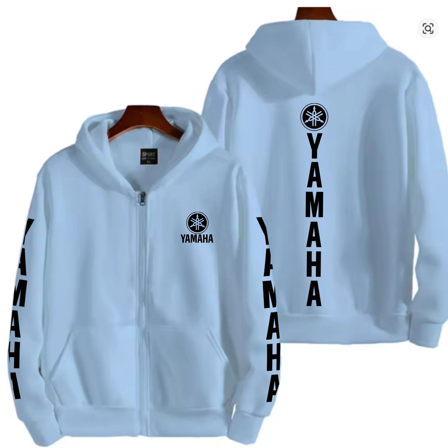Men's YAMAHA Zipper Hoodie Long Sleeve Motorcycle Racing Printed Hoodie Sportswear Casual Street Couple Jacket with Pocket