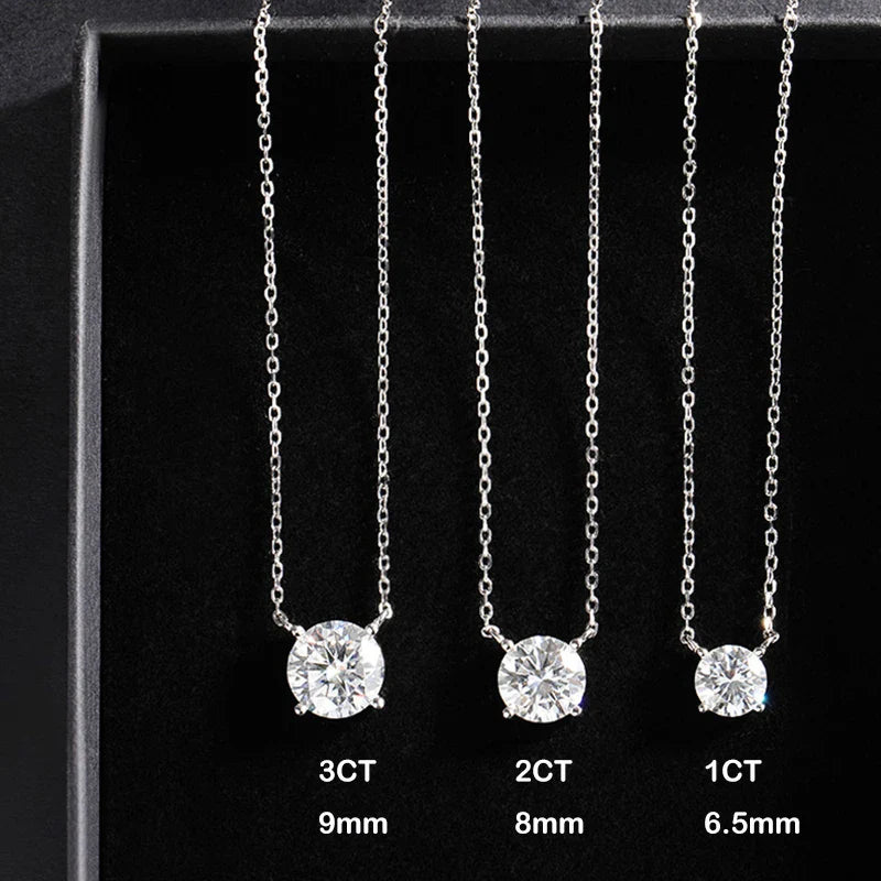 Luxury 1/2/3/5CT Real D Color Moissanite Pendant Necklace For Women Men 925 Silver Plated 18K Bridal Neck Fine Jewelry Gift