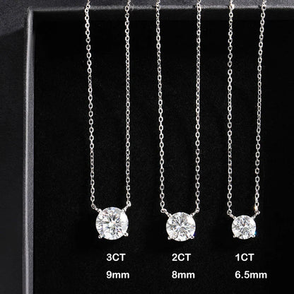 Luxury 1/2/3/5CT Real D Color Moissanite Pendant Necklace For Women Men 925 Silver Plated 18K Bridal Neck Fine Jewelry Gift