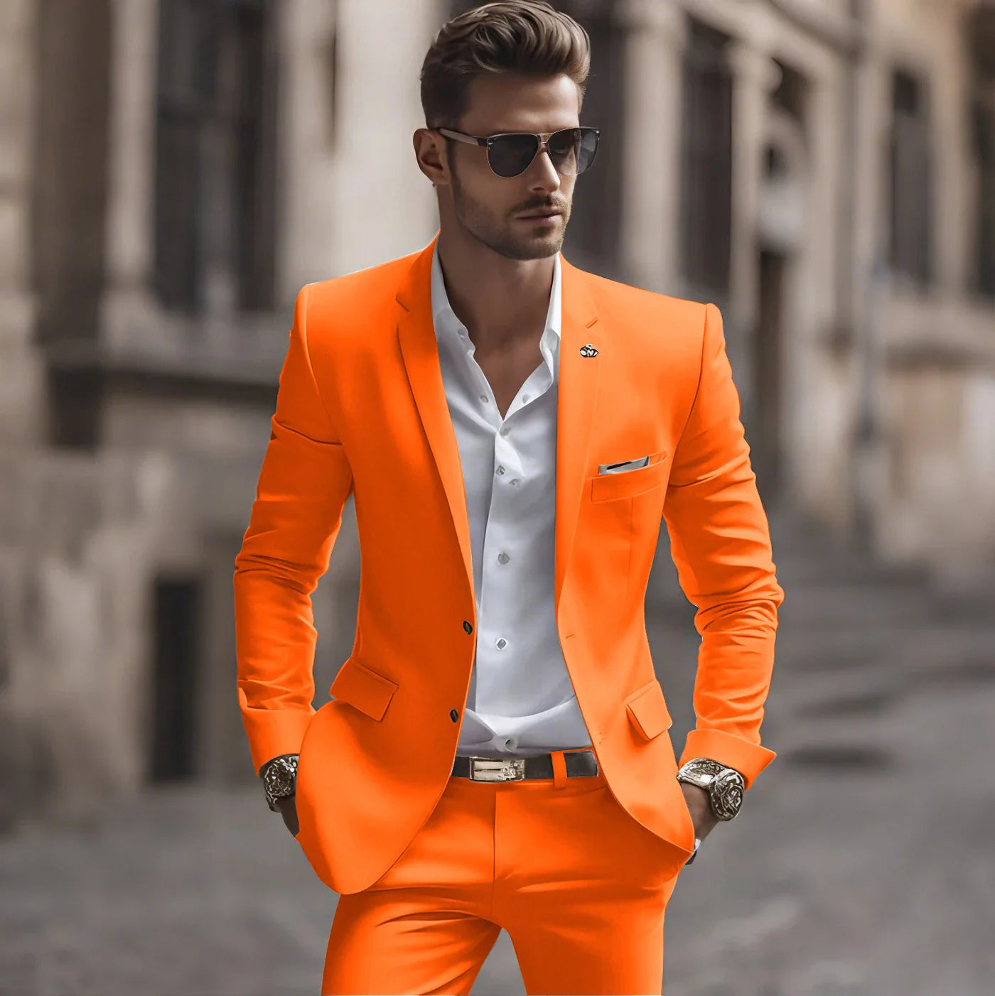 Summer White Men Suits Two Piece Fashion Notch Lapel Single Breasted Suit Slim Fit Elegant Smart Casual Groom Wedding Tuxedo