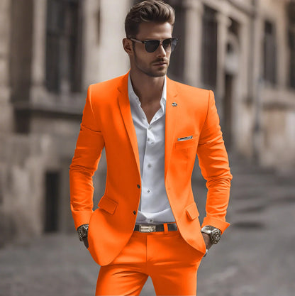 Summer White Men Suits Two Piece Fashion Notch Lapel Single Breasted Suit Slim Fit Elegant Smart Casual Groom Wedding Tuxedo