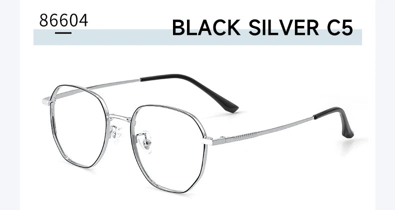 New Retro Simple Fashion Eyeglass Frames Semi Titanium Myopia Anti-Blue Light Glasses Customizable Prescription 86604