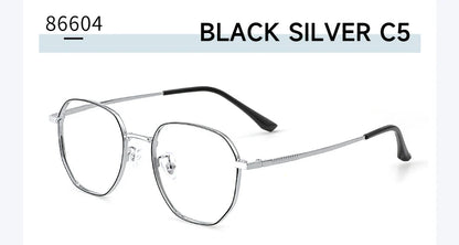New Retro Simple Fashion Eyeglass Frames Semi Titanium Myopia Anti-Blue Light Glasses Customizable Prescription 86604