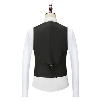 Man Suit Vest Slim V-neck Single-breasted Male Waistcoat Simple Solid Breathable Sleeveless Business Casual Men Vest