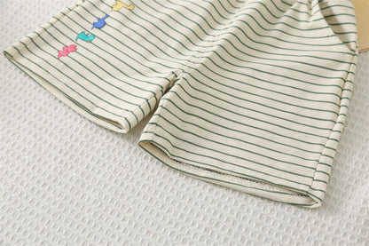New Summer Baby Boy Clothes Set Toddler Boys Striped Cartoon T-shirt Short Pant 2-Piece Casual Infant Children's Clothing Outfit