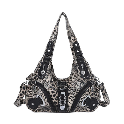 Women Handbags Fashion Leopard Shoulder Bag Large Tote Top-handle Shopping Pack Multifunctional Satchel Lady Hobos  Big Purse
