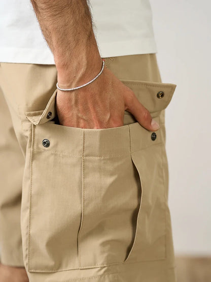 2024 Summer New  Oversize Lightweight 190g  Quick Dry Fabric Cargo Drawstring Shorts Men Cool Fishing Hiking Shorts