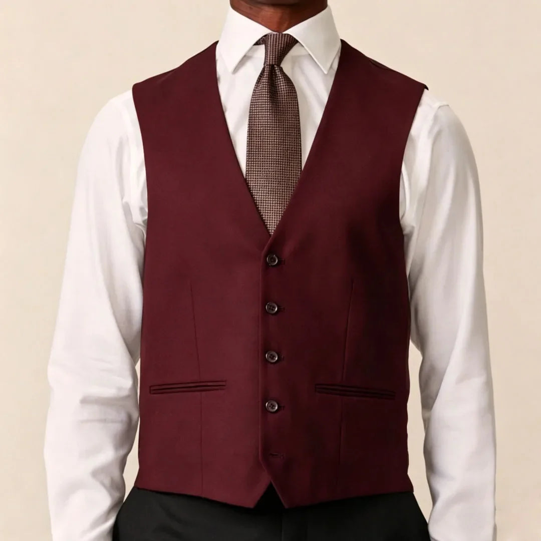 Men Vest Black Solid Single Button V Neck Waistcoat For Wedding Banquet Business Party Casual Work Casual Daily Men Suit Vest