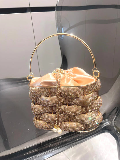 Rhinestones Evening clutch Bag Purses and handbag luxury Designer shoulder bag Shiny Crystal Clutch purse bucket bag