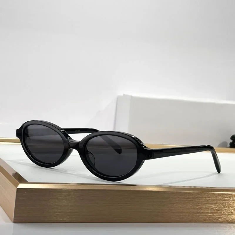 Luxury Small Oval Women's Sunglasses Handmade Acetate High Quality Original Brand Design UV400 Prescription Eyeglasses for Men