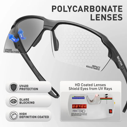 Cycling Red Blue Photochromic Glasses Outdoor Sports Running Men's Sunglasses Road MTB Bicycle Goggles Women Bike Eyewear