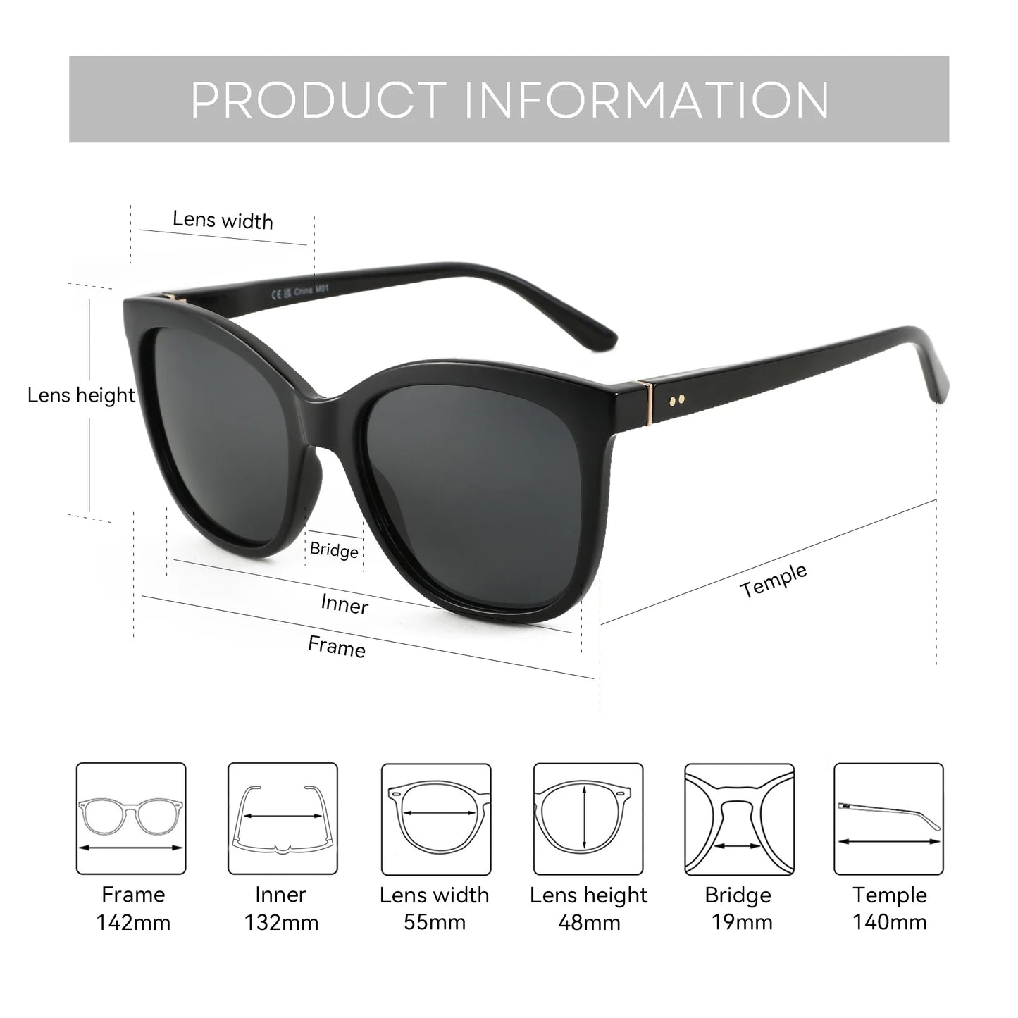 2026 Fashion Butterfly Polarized Sunglasses Women UV400 Protection Shade Ladies Oversize Square Sun Glasses ZS2227