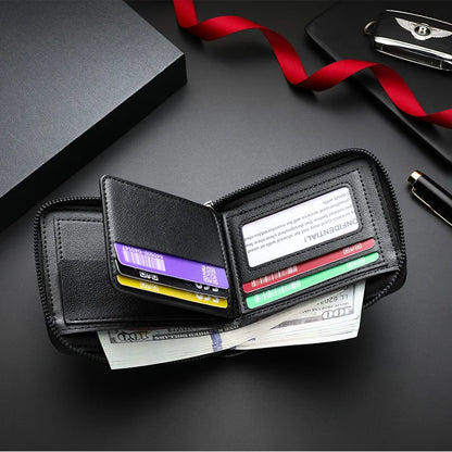 New style wallet for men and women, long single zipper handbag, fashionable and retro patchwork, large capacity purse, loose cha