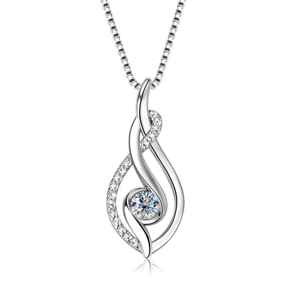 Real Full Moissanite Necklace for Women Twisted Pendant Choker Chain 925 Silver Yellow Gold Color Fine Jewelry with Certificate