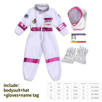 New Astronaut Boys Girls Cosplay Costume for Kids Spaceman Child Halloween Dress Up Children Rocket Jumpsuit Outfit Bodysuits