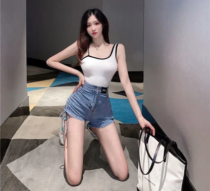 Sexy Womens Denim Shorts Tight High Waist Skinny Short Pants for Women To Wear Jeans Booty Korean Style Low Price Elasticty Hot